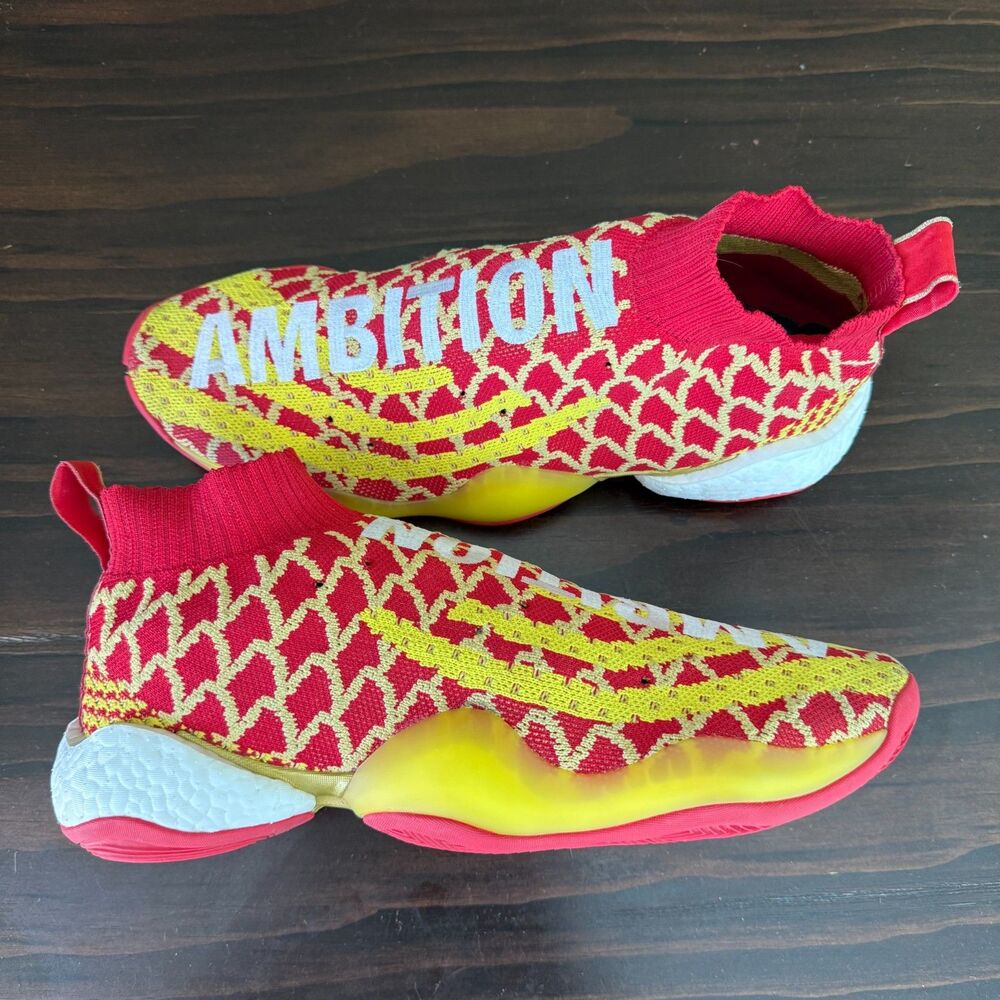 Adidas Pharrell x Crazy BYW CNY Sneakers AMBITION Red Yellow Men's 13
